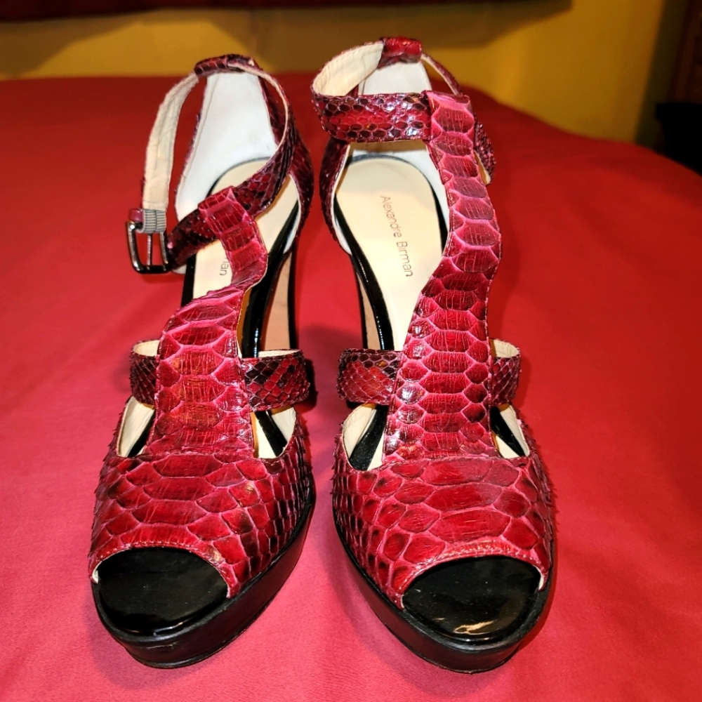 Alexandre Birman Natural Python High Heels (Size … - image 2